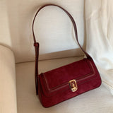 Weiyinxing Vintage Elegant Red Shoulder Bag for Women Gentle Designer Handbag Small Lipstick Retro Purse Square Female Wedding Bag