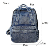Weiyinxing Women's Backpack Large Schoolbag Designer Capacity Daypack Casual Denim Rucksack Student School Book Bag Retro Backpacks