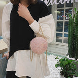 Weiyinxing Women Evening Day Clutch Colorful Crystal Diamonds Round Ball Shaped Clutches Lady Handbag Wedding Purse Chain Shoulder Bag