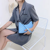 Weiyinxing Fashion Armpit Bags Lady's HandBag PU Leather Diamond Lattice One Shoulder Bag 2023 Summer New Korean Style French Stick Bag