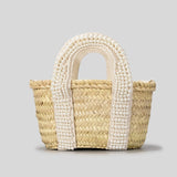 weiyinxing Rattan Small Tote Bag Designer Rhinestone Wicker Woven Women Handbags Handmade Woven Summer Beach Bag Bali Purses 2023