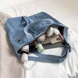 Weiyinxing Shoulder Messenger Bag Denim Casual Tote Bag Large Capacity with Multiple Pockets Gift for Women Girls