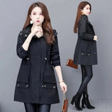 Weiyinxing New Autumn Women's Jacket Long Sleeve Hooded Windbreaker Female Long Jackets Casual Basic Coat Outerwear 5XL