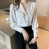 Weiyinxing Sleeve Blouse Women Blusas Mujer De Moda 2023 V-Neck Office Chiffon White Blouse Shirt Women Tops Blouses Women Shirts E588