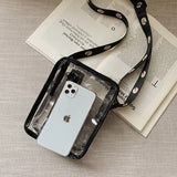 Weiyinxing Crossbody Bags for Women Daisy Transparent Shoulder Handbag for Women Fashionable Tote Female Shoulder Bags
