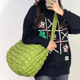 weiyinxing Ruched Oversized Women Shoulder Bags Designer Quilted Padded Crossbody Bag Large Capacity Nylon Tote Big Shopper Purses