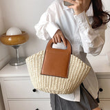 Weiyinxing Ladies Basket Shopper Bag Beach Straw Bag Summer Woven Travel Handbag For Women Luxury Design Underarm Shoulder Bags