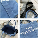 Weiyinxing Casual Canvas Large Capacity Tote Bag Women Handbags Designer Letters Shoulder Crossbody Bags Luxury Big Shopper Bag Purse