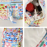 Weiyinxing Ladies Cotton Cosmetic Bag for Women Fashion Clutches Handbag Cute Portable Make Up Mommy bag Large Capacity Storage Bags