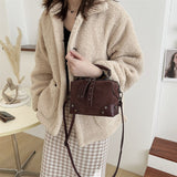 Weiyinxing Messenger Bags for Women Designer High Quality Crossbody Bags New Trend PU Handbags Vintage Solid Color Shoulder Bags