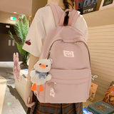 weiyinxing New Waterproof Nylon Women Backpack Female Solid Color Portable Travel Bag Teenage Girl Kawaii Schoolbag Korean Bookbag