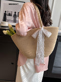 Weiyinxing Large Capacity Luxury Designer Tote Bags For Women Summer Casual Fashion Shoulder 2023 Woven Shopping Handbags High Quality