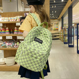 weiyinxing New Plaid Women Backpack Kawaii Girl Nylon Travel Bag Fashion Waterproof Bookbag College Students Cool Schoolbag Mochilas