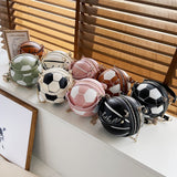 Weiyinxing Fashion Women Ball Bag Soft PU Leather Round Crossbody Thick Chain Hand Bags And Purses Female Basketball Bag Woven Bag