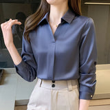 Weiyinxing Sleeve Blouse Women Blusas Mujer De Moda 2023 Chiffon Blouse Shirt Turn Down Collar Office Blouse Women Tops Blusa E235