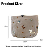 Weiyinxing Canvas Cotton Women Makeup Bag New Organize Zipper Pen Bags Cute Cat Embroidery Travel Wash Pouch Female Cosmetic Clutch