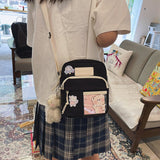 Weiyinxing 2023 New Small Bag Japanese S Cute Student Messenger Bag Shoulder Bag to Send Bear Pendant Pure Soft Girl