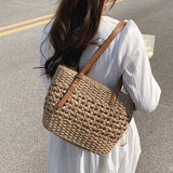 Weiyinxing Straw Weave Bag for Women 2023 Summer Brand Designer Female Handbags Luxury Shoulder Bag Fashion Beach Basket Simple New