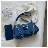 Weiyinxing New Ladies Denim Chain Shoulder Bag Fashion Trend Ladies Messenger Bag High Quality Net Red Casual Underarm Bag Women's Bag