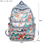 Weiyinxing Cartoon Printing Women Backpack Kawaii Waterproof Nylon Large Travel Bag Female Schoolbag For Girls Men Laptop Backpacks