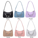 Weiyinxing Women PU Leather Small Shoulder Underarm Bag Ladies Vintage Butterfly Chain Pure Color Zipper Mini Purse Handbag