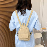 Weiyinxing Women Mini Backpack Solid Color Corduroy Small Backpacks Simple Casual Student Bookbags Traveling Backpacks 2023