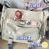 Weiyinxing Bag Japanese Handbags School Korean Single Shoulder Girl Student Hong Kong Style Retro Large Capacity Postman Women's