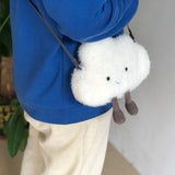 Weiyinxing Cute Cloud Shoulder Bag for Women Girls Soft Kawaii Fluffy Small Trend Coin Purse Kids Fashion Designer Crossbody Bags