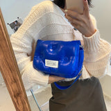Weiyinxing Winter Fashion Womens Shoulder Bag Soft Purses and Handbags Luxury Designer Silver Solid Color Pillow Cloud Crossbody Bag