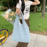 Weiyinxing Flower Women's Shoulder Bag New Female Vest Shopping Bags Girls Student's Simple Purse Handbags Large Capacity Tote Bag