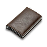 Weiyinxing Men women smart wallet Credit Bank card holder fashion purse Aluminum alloy Business Casual Mini wallet Brand PU Purse