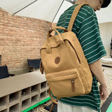 weiyinxing New Canvas Women Backpack Male Hand Ring Buckle School Bag Teenage Boy Girl Lovely Travel Bookbag Cool Notebook Bagpack