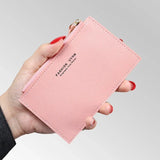 Weiyinxing Men and Women ID Card Holder PU Zipper Small Coin Purse Credit Card Holder Solid Color Business Case Business Card Holder Wallet