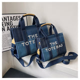 weiyinxing Patchwork Denim Tote Bag Designer Letters Women Handbags Luxury Shoulder Crossbody Bags Casaul Big Shopper Purses 2023