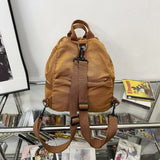 Weiyinxing Girl Travel Brown Bag Fashion Female College Student Backpack Small Cool Women School Bags Ladies Canvas Vintage Backpack