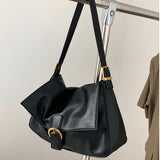 Weiyinxing Vintage High Capacity Bolso Mujer Fashion Black Hasp Women Shoulder Bag Casual Crossbody Korean Style Sac A Main Femme