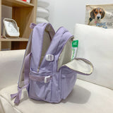 Weiyinxing White Leisure College Backpack Trendy Women Nylon Laptop Book Bag Girl Cute Travel School Bag Fashion Female Cool Student