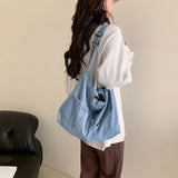 Weiyinxing Shoulder Messenger Bag Denim Casual Tote Bag Large Capacity with Multiple Pockets Gift for Women Girls