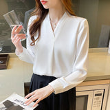 Weiyinxing Sleeve Blouse Women V-Neck Chiffon Blouse Shirt Women Tops Blusas Mujer De Moda 2023 Women Shirts Blouses Femme Blusa F375