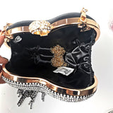 Weiyinxing Evening Bag Heart Pattern Silver Clutch Womens Fashion Diamond Banquet Clutch And Purse Wedding Bridal Prom Wallets