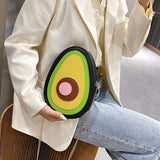 Weiyinxing Fruit Avocado Purses and Handbag for Women Cute Girls Chain Shoulder Bag Round Leather Small Crossbody Bag Novelty Purses