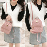 Weiyinxing Pu Solid Color Mini Rhombus Backpack Suitable for Women Fashion Casual Small Backpack Girls Korean Style Student 2023 New