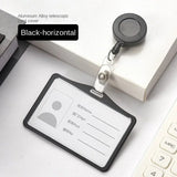 Weiyinxing Pcs Aluminum Alloy Card Cover Case Bank Business Work Card Holder with ABS Retractable Badge Reel Credit ID Card Badge Bag