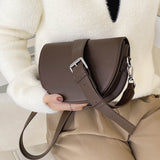Weiyinxing Solid Color Saddle Bag High Quality Leather Shoulder Bags for Women 2023 New Simple Ladies Crossbody Bag Designer Handbags