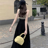 Weiyinxing Round Neck Sleeveless Vest Dress Spring Summer 2023 New Commuting Zipper Fashion Slim Waist Knitted Dress Streetwear P806