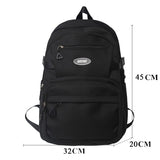 weiyinxing Fashion Waterproof High School Mochila Solid Bookbag for Boys Girls Lovers Schoolbag Bagpack Men Laptop Black Rucksack