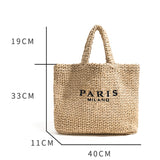 weiyinxing Large Capacity Straw Tote Bag Designer Letters Women Handbags Handamde Woven Summer Beach Bag Casual Bali Big Purse 2023