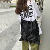 Weiyinxing Ladies Drawstring Large Capacity Shoulder Messenger Bag Waterproof Solid Color Crossbody Bags Shopping Folding Casual New