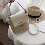 Weiyinxing Straw Bucket Bags For Women Summer Crossbody Bags Lady Travel Purses And Handbags Female Shoulder Messenger Bag Bolsa