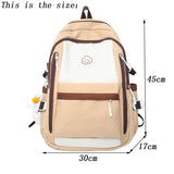 Weiyinxing Patchwork Color Multi-Pocket Female Backpack Book School Bag for Teenage Girls Boys Student Women's Travel Rucksack